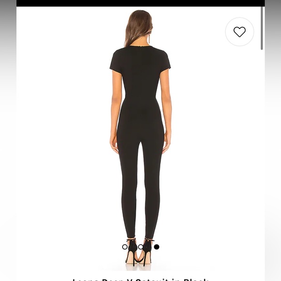 Leona Deep V Catsuit in Black - Picture 2 of 3